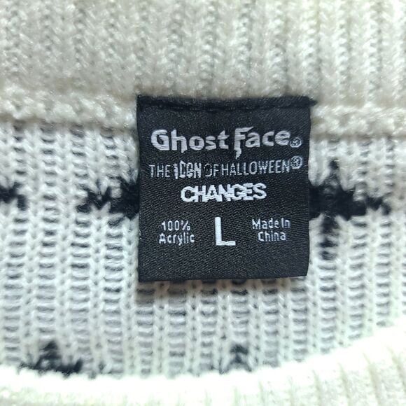 GhostFace Ghost Face Scream Ugly Christmas Holiday Ugly Sweater Large Size L EUC - Picture 5 of 13